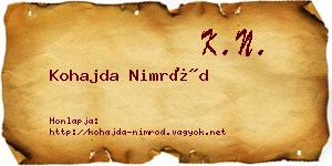 Kohajda Nimród névjegykártya